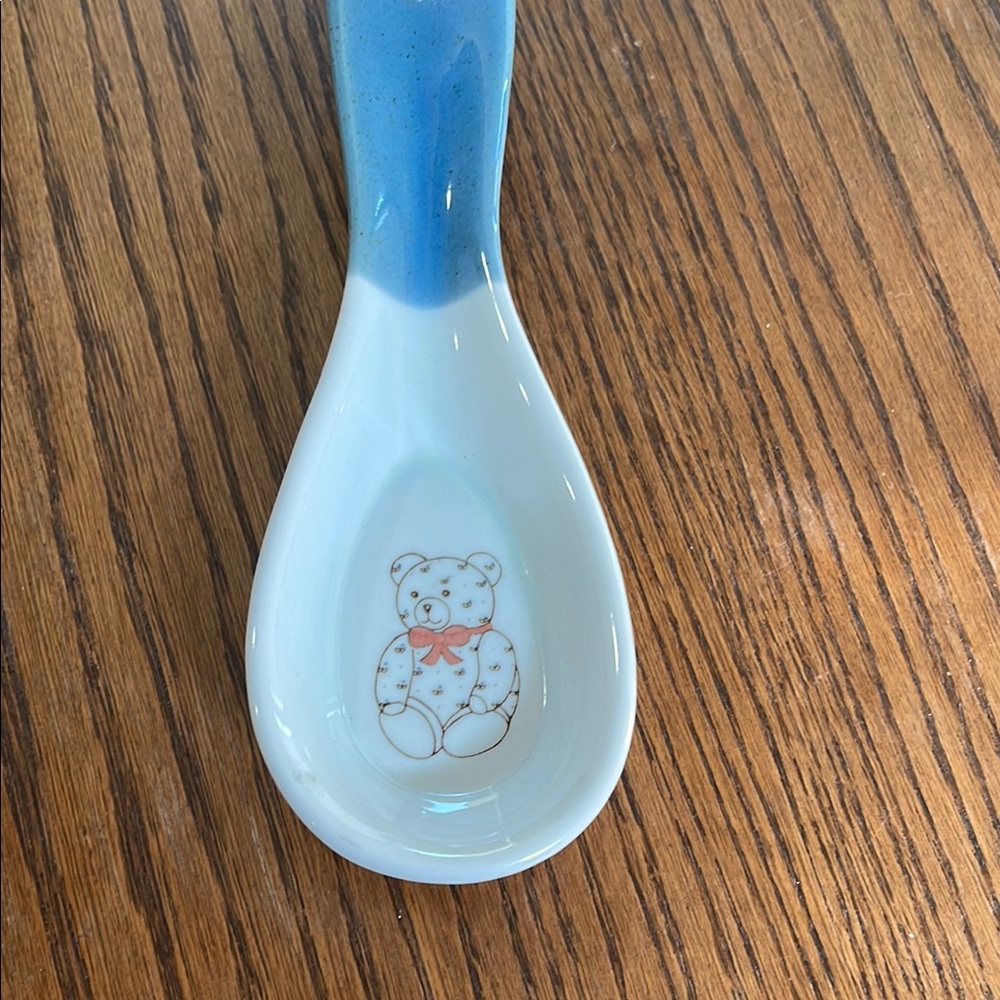 Vintage Ceramic Teddy Bear Resting Spoon.